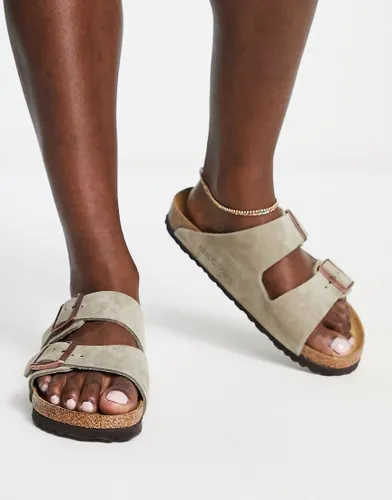 Birkenstock Arizona suede flat sandals in taupe-Neutral