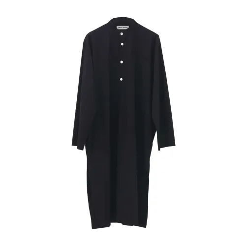 Birkenstock , Black Cotton Dress with Mandarin Collar ,Black female, Sizes: