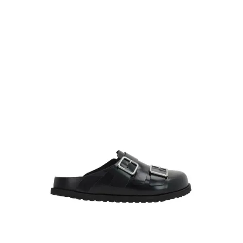 Birkenstock , Black Leather Mule Sandals ,Black female, Sizes: