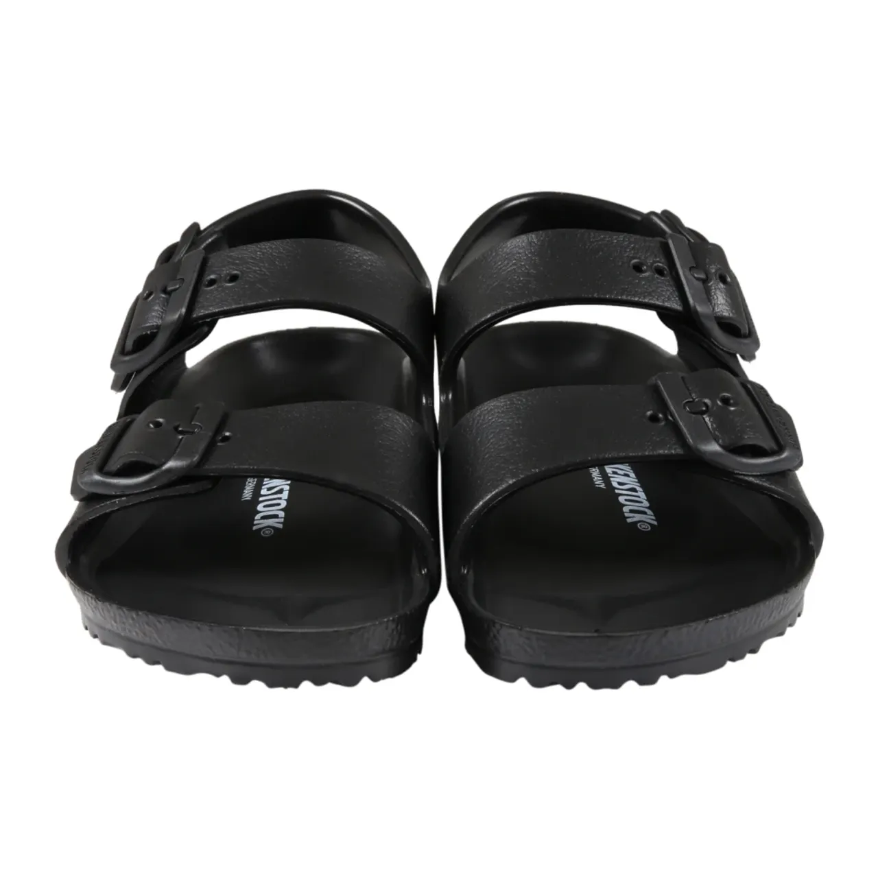 Birkenstock , Black Sandals with Adjustable Straps ,Black unisex, Sizes: