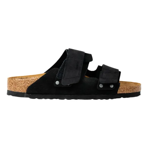Birkenstock , Black suede and nubuck sandal ,Black male, Sizes: