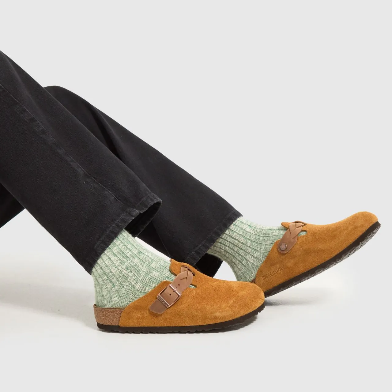 Birkenstock Boston Braided Clog Sandals in Tan