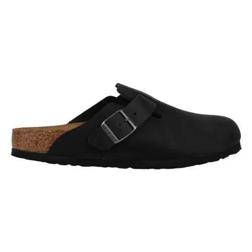 Birkenstock , Boston sandalo in pelle oliata in nero ,Black male, Sizes: