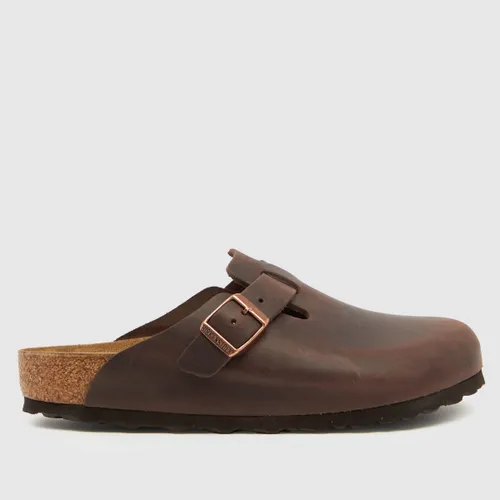 Birkenstock Boston Sandals In Dark Brown
