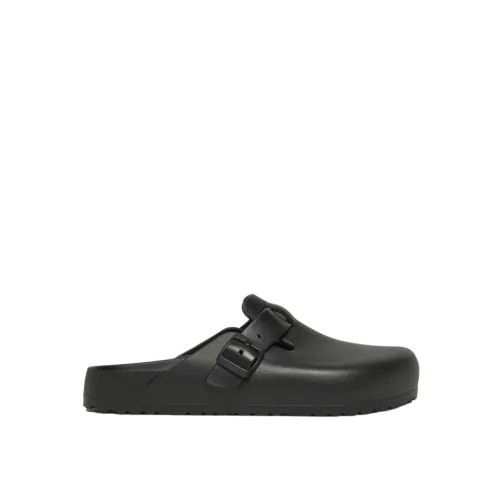 Birkenstock , Boston Slides Rubber Slippers ,Black male, Sizes:
