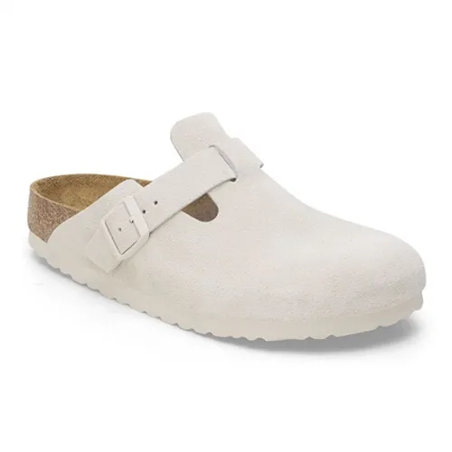 Birkenstock Boston Suede Leather Sandal - Antique White - UK 4.5 (EU 37)