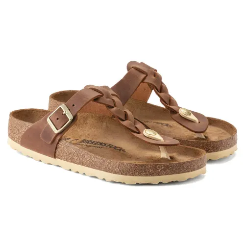 Birkenstock , Braided Cognac Sandals ,Brown female, Sizes:
