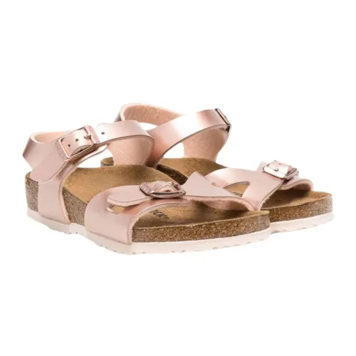 Birkenstock , Copper Open Toe Sandals for Girls ,Orange female, Sizes: