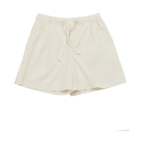 Birkenstock , Cream Striped Cotton Shorts ,Beige female, Sizes: