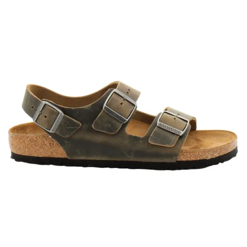 Birkenstock , Flat Sandals ,Gray male, Sizes: