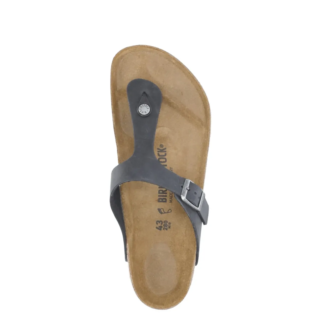 Birkenstock , Gizeh Oiled Leather Sandals ,Black female, Sizes: