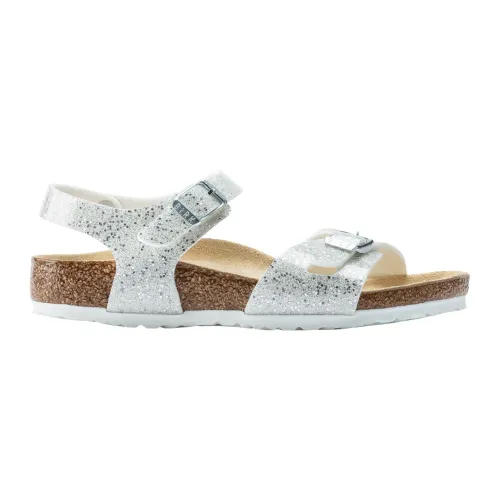 Birkenstock , Glittery Open Sandals for Girls ,White female, Sizes: