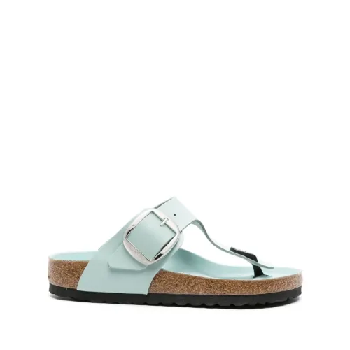 Birkenstock , Green Leather Thong Sandals ,Green female, Sizes: