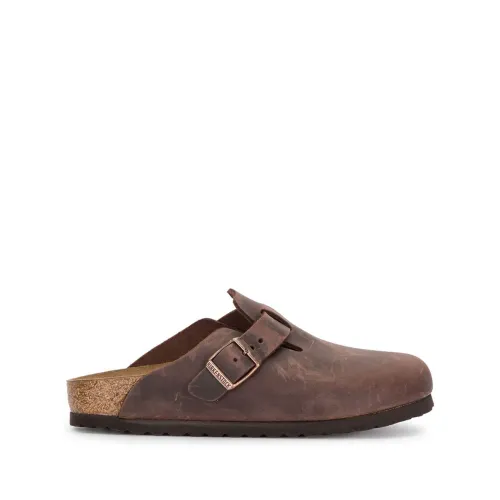 Birkenstock , Habana Brown Leather Clogs ,Brown male, Sizes: