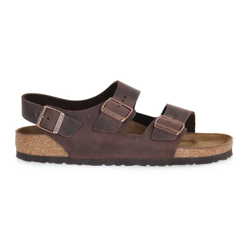 Birkenstock , Habana Oiled Calz Sandals ,Brown male, Sizes: