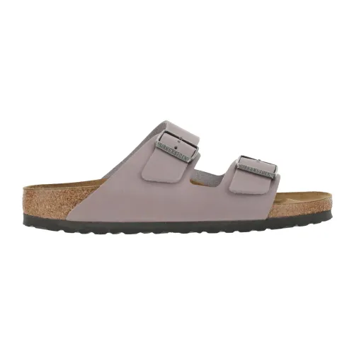 Birkenstock , Leather and Cork Sandals ,Gray male, Sizes: