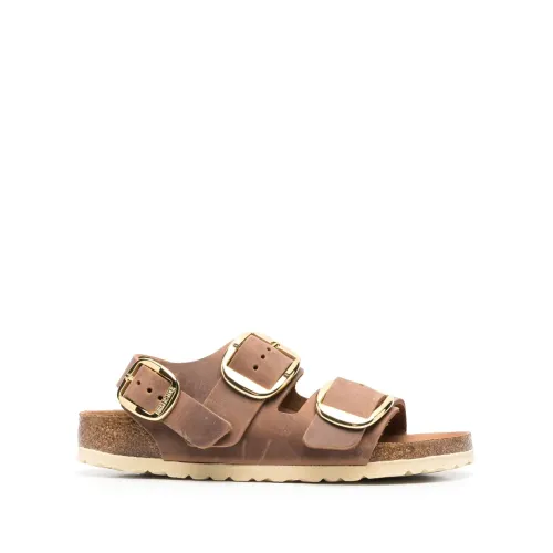 Birkenstock , Leather Brown Milano Sandals ,Brown female, Sizes: