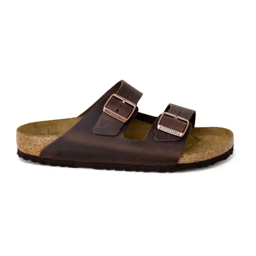 Birkenstock , Leather Men's Sandals Spring/Summer Collection ,Brown male, Sizes: