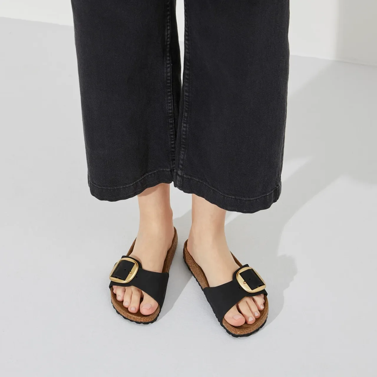 Birkenstock , Madrid Narrow Nubuck Leather Sandals ,Black female, Sizes:
