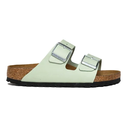Birkenstock , Matcha Nubuck Leather Sandals ,Green female, Sizes: