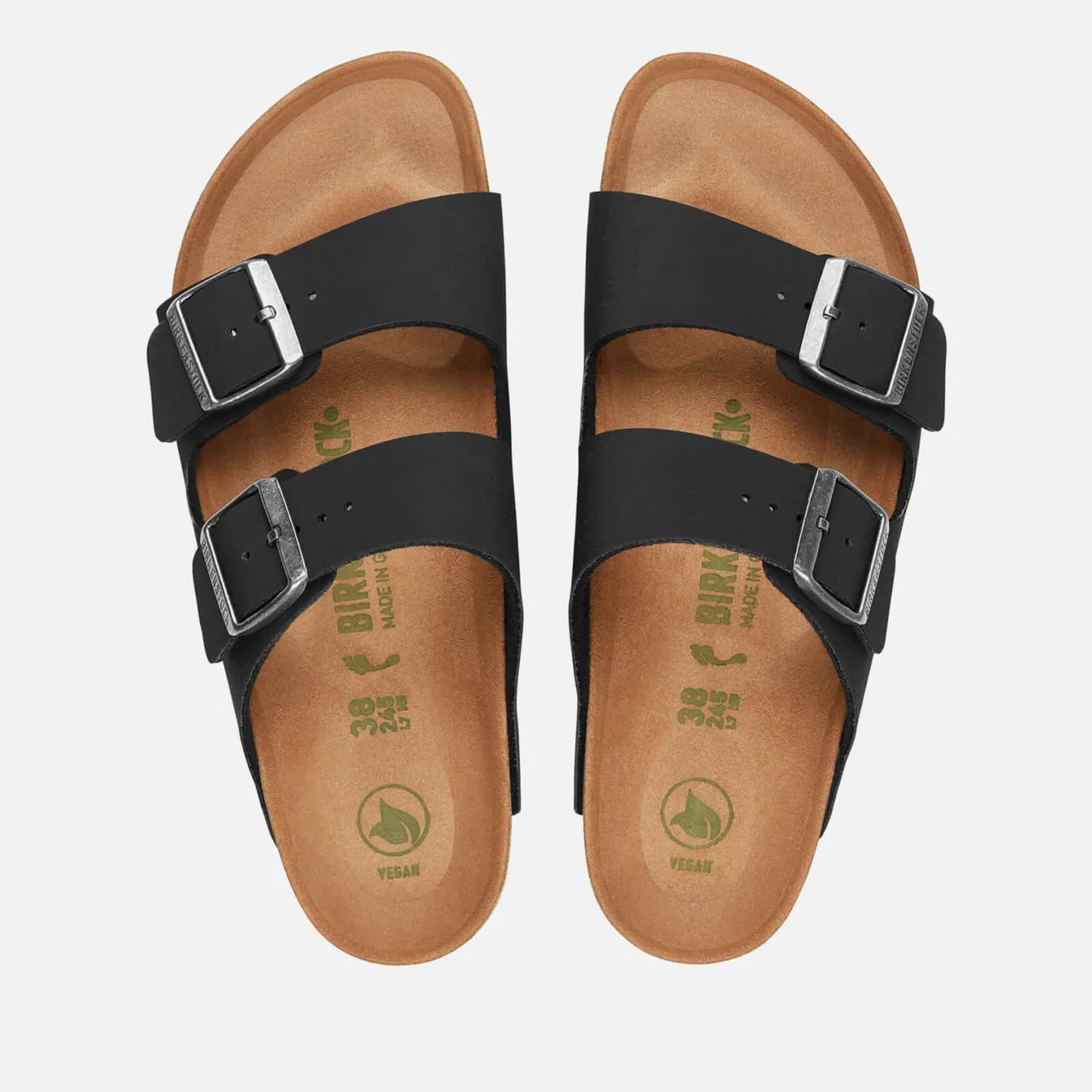 Birkenstock Men's Arizona Vegan Double Strap Sandals - Black - EU 43/UK