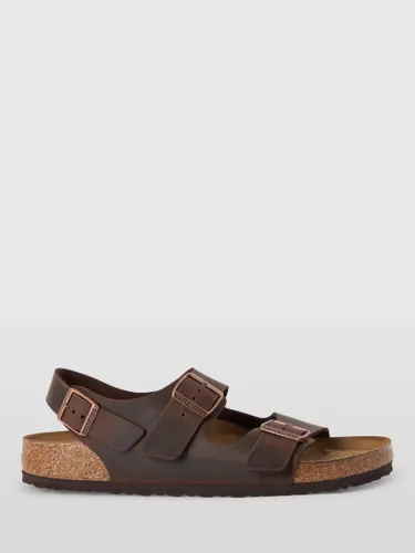 Birkenstock Milano Leather Footbed Sandals - Brown - Male