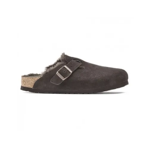 Birkenstock , Mocca Sheepskin Sandals ,Black male, Sizes: