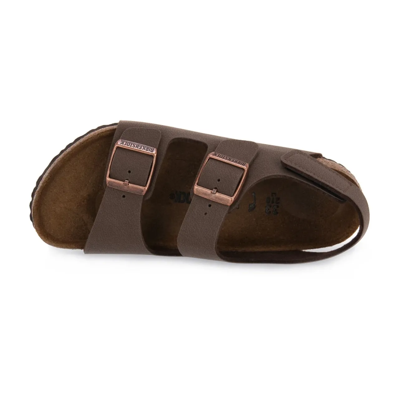 Birkenstock , Mocha Leather Sandals for Kids ,Brown unisex, Sizes: