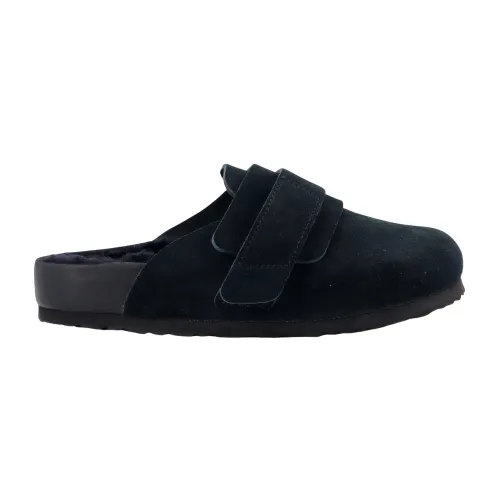 Birkenstock , Nagoya Suede Mule with Stitching ,Black male, Sizes: