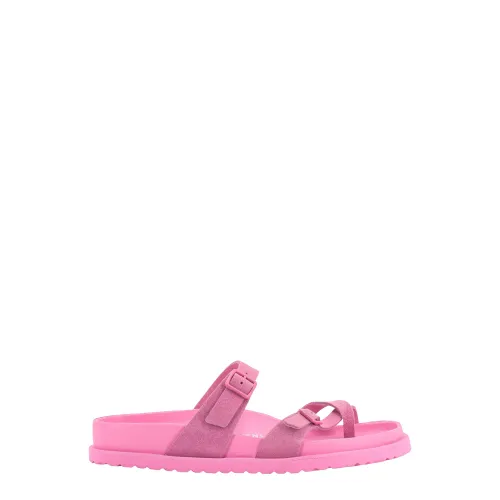 Birkenstock , Pink Suede and Rubber Sandals ,Pink male, Sizes:
