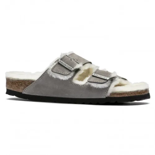 Birkenstock , Shearling Arizona Sandals ,Gray male, Sizes: