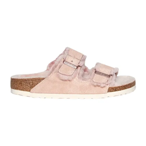 Birkenstock , Shearling Light Rose Sandals ,Pink female, Sizes: