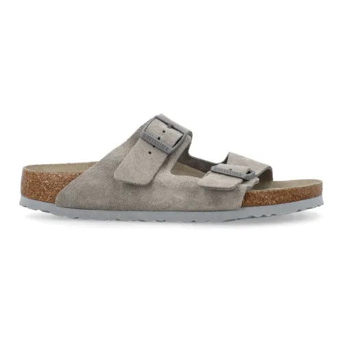 Birkenstock , Suede Sandals ,Gray male, Sizes: