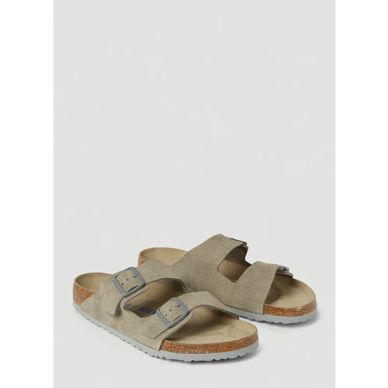 Birkenstock , Suede Sandals with Twin Buckle Straps ,Gray male, Sizes: