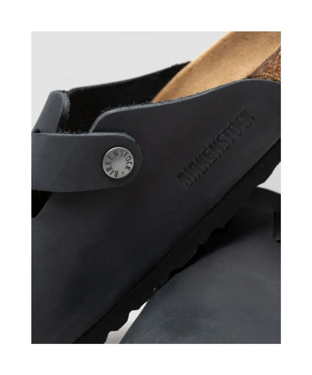 Birkenstock Unisex Mens Boston Leather Sandals in Black Nubuck