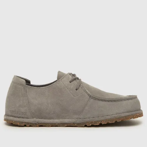Birkenstock Utti Lace Flat Shoes in Light Grey