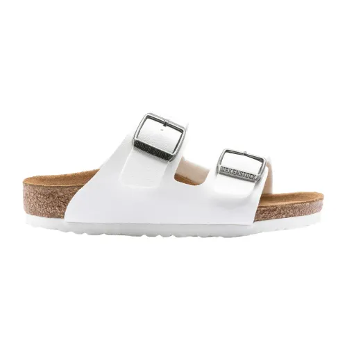 Birkenstock , White Kids Sandals with Adjustable Buckles ,White unisex, Sizes: