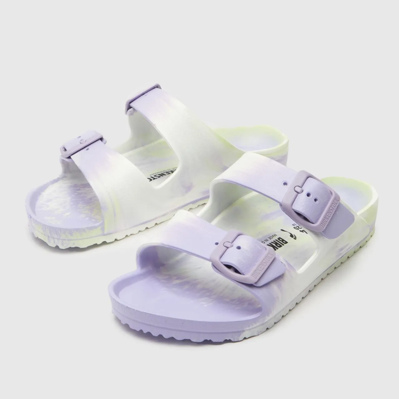 Birkenstock White & Purple Arizona Eva Girls Junior Sandals