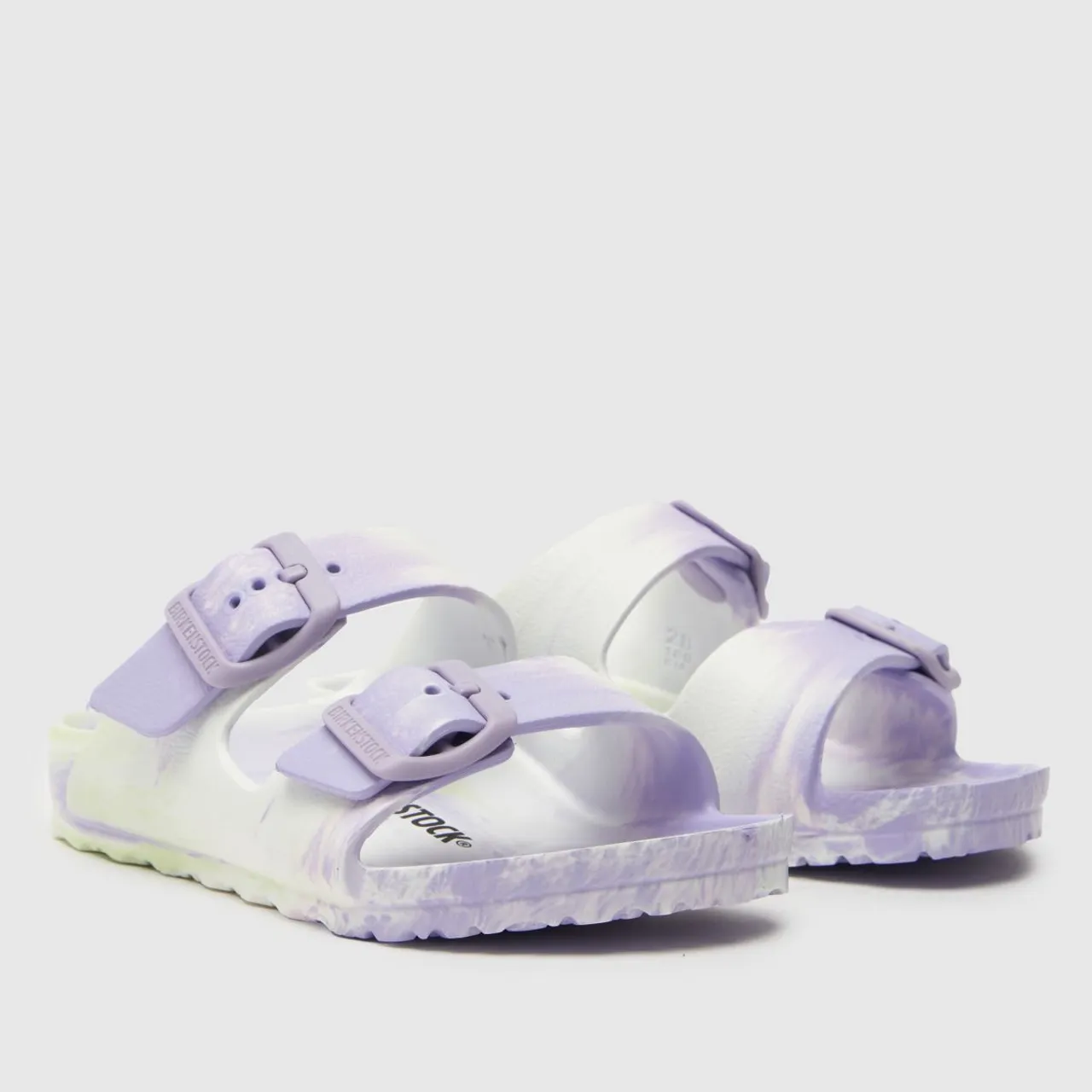 Birkenstock White & Purple Arizona Eva Girls Toddler Sandals