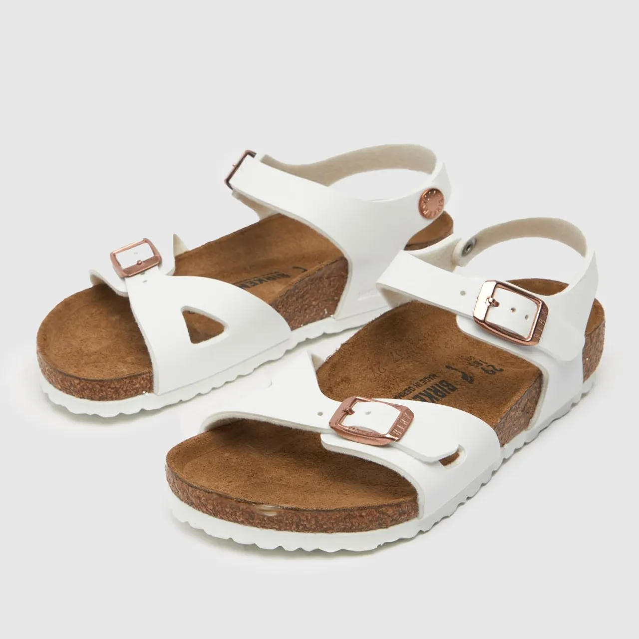 Birkenstock White Rio Girls Toddler Sandals