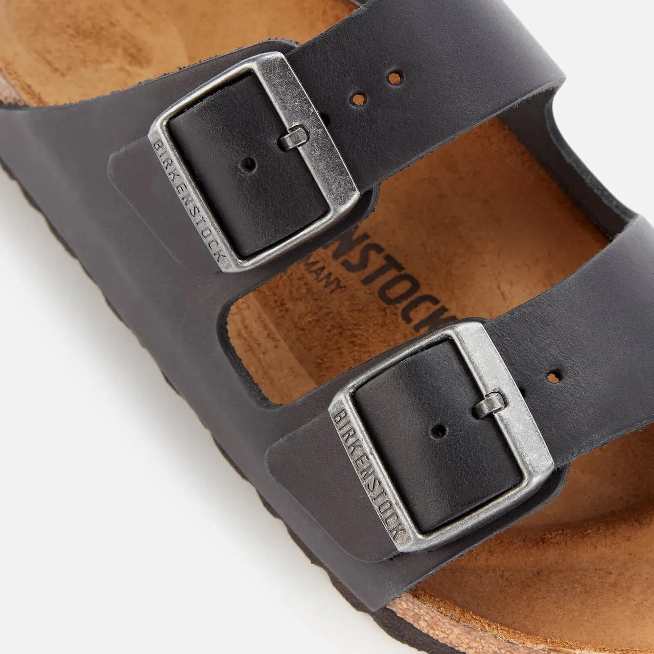 Birkenstock Women's Arizona Slim Fit Oiled Leather Double Strap Sandals - Black - EU 36/UK