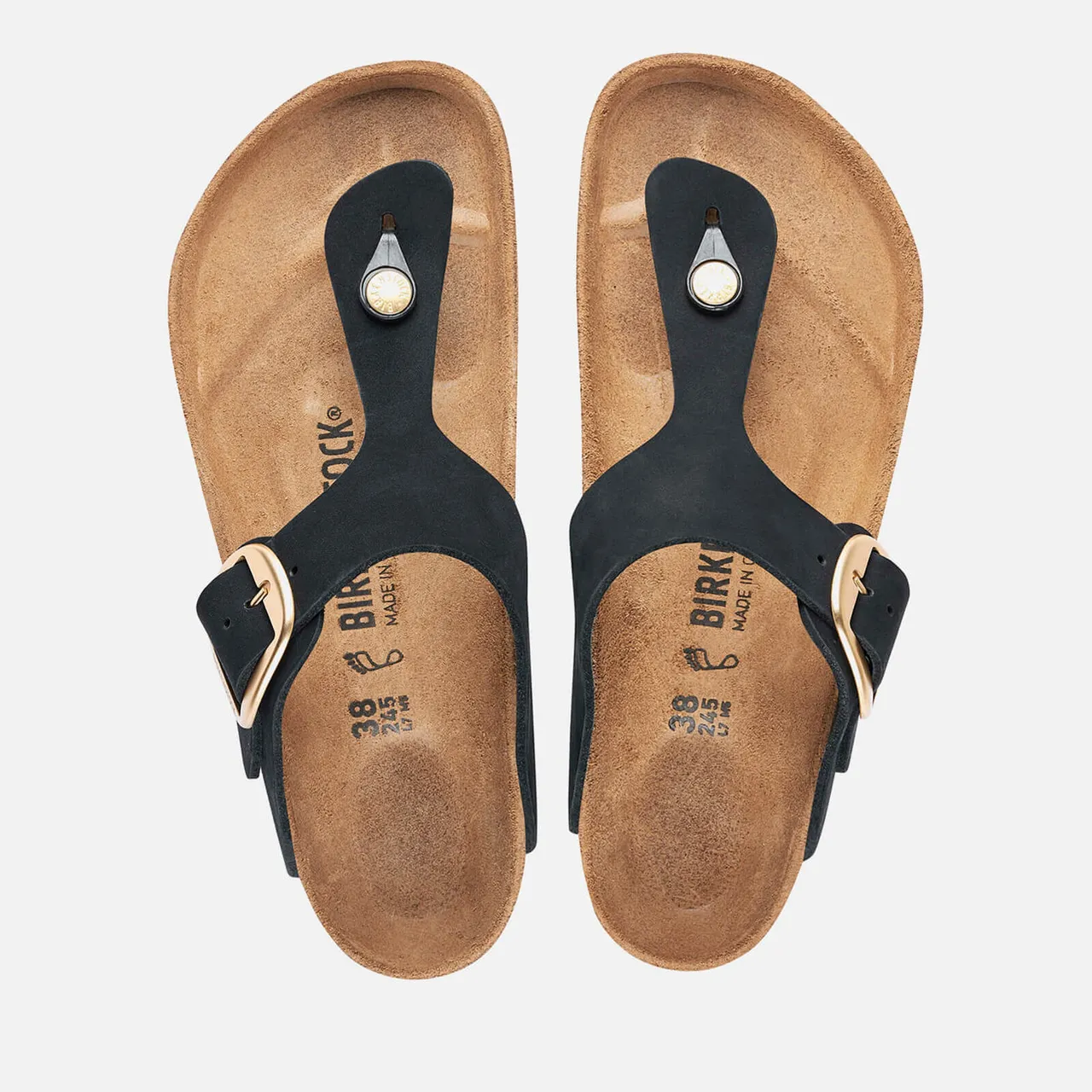 Birkenstock Women's Nubuck Narrow-Fit Leather Toe Sandals - EU 37/UK