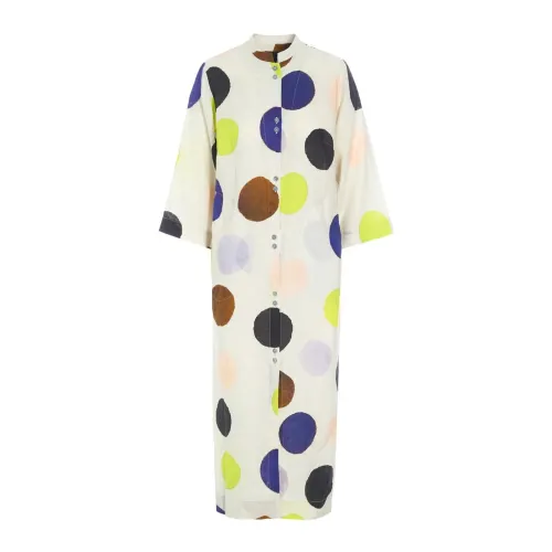 Bitte Kai Rand , Brushstroke Blossom Dress with Buttons ,Multicolor female, Sizes: