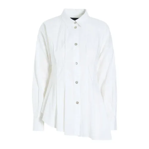 Bitte Kai Rand , Core Cotton Asymmetric White Shirt ,White female, Sizes: