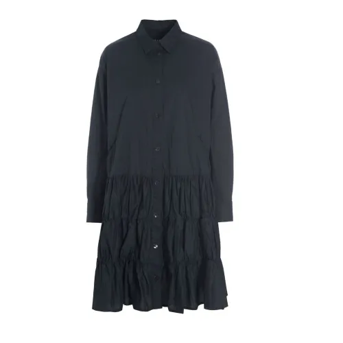 Bitte Kai Rand , Core Cotton Dress with Ruffles ,Black female, Sizes: