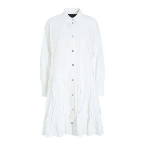 Bitte Kai Rand , Core Cotton Dress with Ruffles ,White female, Sizes: