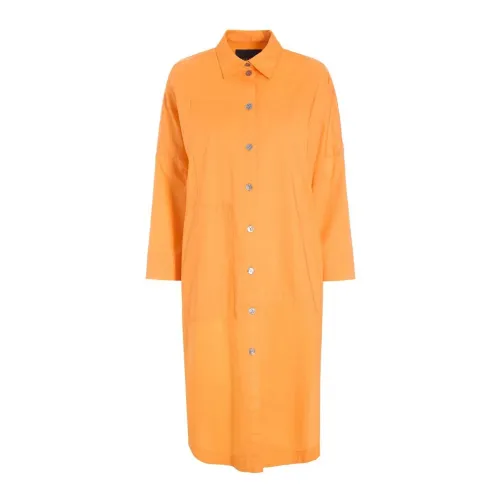 Bitte Kai Rand , Geometric Detail Shirt Dress in Sunset Orange ,Orange female, Sizes:
