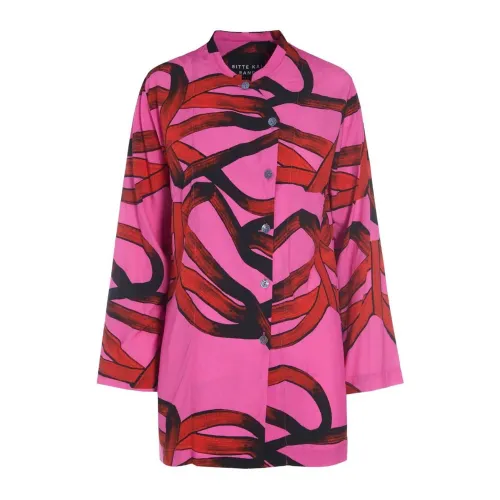 Bitte Kai Rand , Graphic Print Oriental-Inspired Shirt ,Pink female, Sizes: