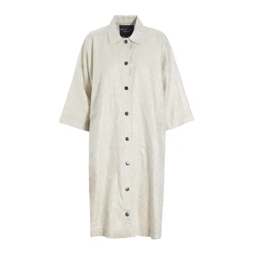 Bitte Kai Rand , Silver Stick Dress with Metallic Pattern ,White female, Sizes: