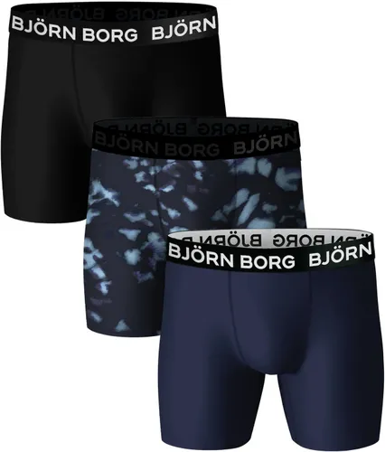 Björn Borg Performance Boxer Shorts 3-Pack Black Dark Blue Blue